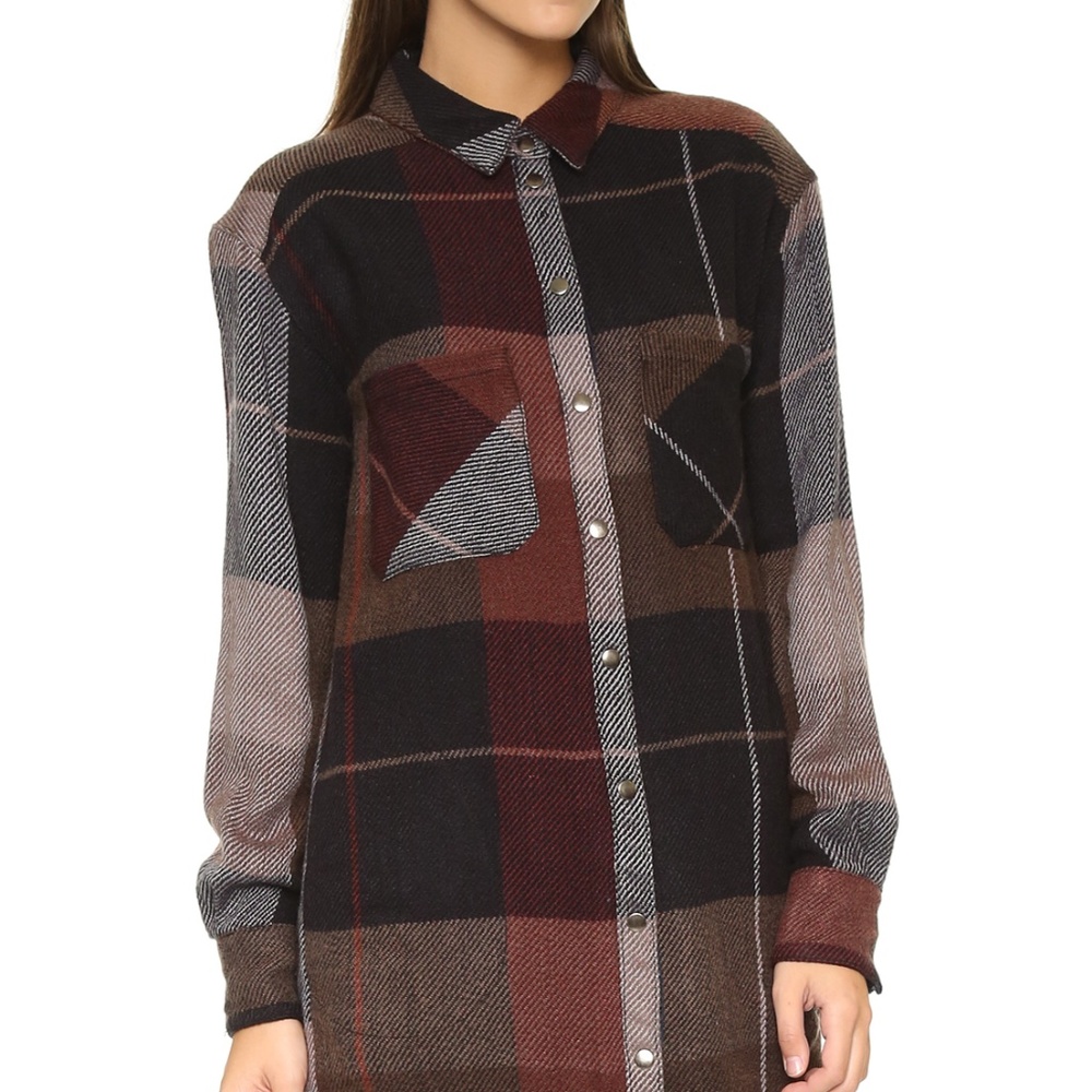 Free People Street Talk Flannel Shirt Dress